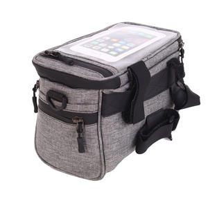 Bolsa delantera para bicicleta, bolsa gris impermeable para manillar, para bicicleta de montaña y carretera, con forro interior, capacidad de 1L - Product Image 3