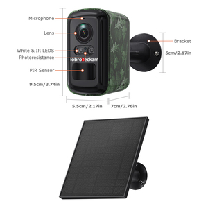 Caméra <span class=keywords><strong>de</strong></span> sécurité miniature 2K 4MP 4G avec carte SIM, camouflage, extérieure, sans fil, alimentée par énergie solaire, caméra IP CCTV, détection <span class=keywords><strong>de</strong></span> mouvement PIR - Product Image 6