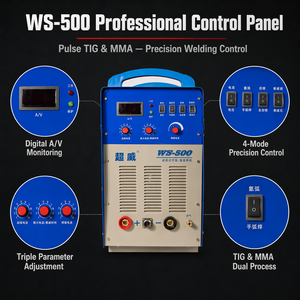 เครื่องเชื่อม Chaowei WS-500 500A อุตสาหกรรม แบบสองระบบ อาร์กอน สติ๊ก 500 เครื่องเชื่อมแบบซอฟท์สวิตช์ Gmaw-500 500a 3 เฟส - Product Image 2