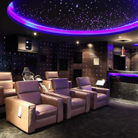 Kits de plafond étoilé optique Twinkle RGB 0,75 mm, source lumineuse LED en aluminium IP44, panneau de lumière étoilée contrôlé par application à distance, effet étoiles filantes