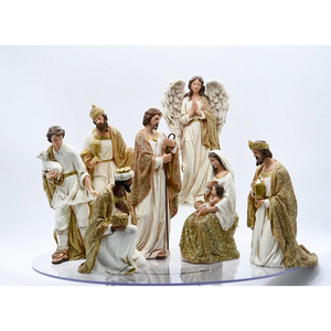 Juego de figuritas de Belén religioso, decoración del hogar, figuritas de Navidad artificiales, 7 Uds., resina, Cruz ecológica, Europa, Xiamen - Product Image 2