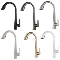 Nouveau mélangeur à col d'oie robinet de cuisine à tirette 304 acier inoxydable Gunmetal gris robinets de cuisine en laiton pulvérisateur évier robinets noir