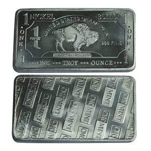 1 oz / Une once Troye de nickel fin .999, lingot de nickel Buffalo, collection d'art métallique <span class=keywords><strong>Ni</strong></span> - Product Image 1