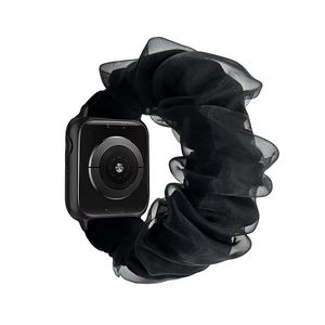 <span class=keywords><strong>Correa</strong></span> elástica de nailon para <span class=keywords><strong>mujer</strong></span> y niña para <span class=keywords><strong>Apple</strong></span> <span class=keywords><strong>Watch</strong></span> 7 6 5 SE 41 45 <span class=keywords><strong>38mm</strong></span> pulsera de banda de encaje Scrunchie para la serie Iwatch - Product Image 4