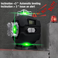 Niveau laser vert 3D 12 lignes 360° °   Niveau laser auto-nivelant avec support mural, laser à lignes croisées 4D pour la construction