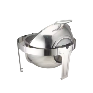 6 л, серебряная нержавеющая сталь, пищевой изоляционный контейнер для подогрева топлива, чаша, тарелка, шведский стол для свадеб, визуальная стеклянная крышка - Product Image 2