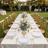 600 pièces de vaisselle jetable pour 100 invités, assiettes en plastique blanches avec bord doré, assiettes à dîner et à salade, gobelets, fourchettes, couteaux, élégant pour les événements