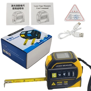 Télémètre laser 3-en-1 40m/60m, ruban à mesurer électronique 5m, télémètre laser 3-en-1 - Product Image 2