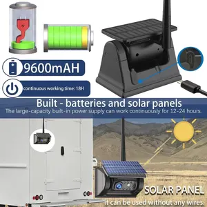 Panel Solar Wi-Fi 100M Cámara de visión trasera delantera Cámara de coche inalámbrica para autobús Van Truck Rv compatible con teléfono Ios Android