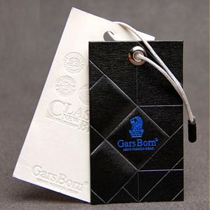 Fashion Embossed Swing Paper <b>Tags</b> Luxury Matte LOGO Hangtags Clothing Custom Hang <b>Tag</b> for Garment Brand - Product Image 3