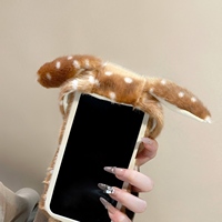 Housse en peluche d'hiver, douce et moelleuse, pour iPhone 11 12 13 14 15 16 17 18 Pro Max Plus, étui de téléphone portable, cadeau pour fille