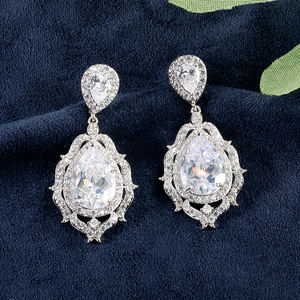 RAKOL EP2324 Sparkle CZ Cubic Zirconia <b>Earrings</b> Luxury <b>Bridal</b> Jewelry <b>Drop</b> Dangle Wedding <b>Earrings</b> - Product Image 3