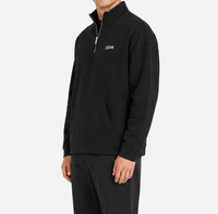 Sweat-shirt à col zippé 1/4 de haute qualité, poids lourd 400 GSM, style élégant, plus doux, avec broderie et impression, design tricoté, hiver