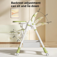 Chaise haute pour bébé multifonctionnelle, pliable, réglable en hauteur, en plastique PP sans BPA, chaise pour nourrissons