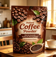 Sacs d'emballage pour café résistants à l'humidité, sachets refermables à fond plat avec fermeture éclair en aluminium pour l'emballage du café