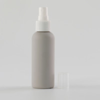 Flacon vaporisateur en plastique HDPE gris mat de luxe pour parfum liquide, anti-moustique, shampooing, lotion, logo et sceau personnalisables