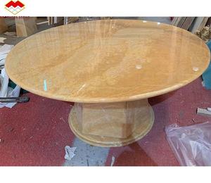 Mesa de centro de mármol de ónix naranja moderna de diseño de lujo mesa de comedor de mármol de ónix de miel personalizada de oro - Product Image 3