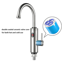 Distributeur Robinet d'eau électrique instantané Robinet de cuisine électrique thermique en acier inoxydable