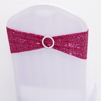 Nœuds de chaise en sequins dorés avec boucle coulissante pour réceptions de mariage, événements hôteliers et banquets