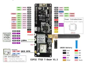 T-Beam Meshtastic ESP32 LoRa 433/868/915/923Mhz SX1276/SX1278 Wireless Module WiFi GPS NEO-6M With 0.96 Inch OLED Display