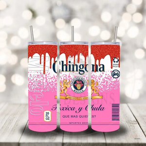 Vaso de acero inoxidable Chingona mama de cerveza mexicana Corona de 20oz personalizado más nuevo con pajita, vasos de viaje de doble pared para madre - Product Image 6