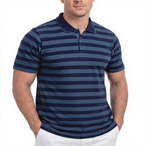 Camisetas Polo a Rayas para Hombre, Suaves, 100% Mezcla de Algodón, Manga Corta, Corte Atlético, Cuello Golf, para Verano - Product Image 5