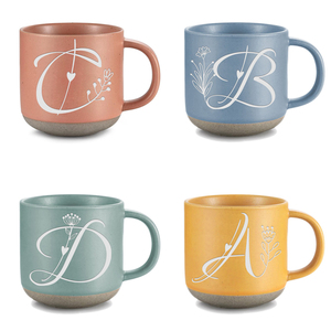 Taza de Cerámica Jaspeada de Gres Más Vendida con Letras Grabadas con Láser Personalizadas, Taza de <span class=keywords><strong>Café</strong></span>, Regalo de Recuerdo de Cumpleaños - Product Image 2