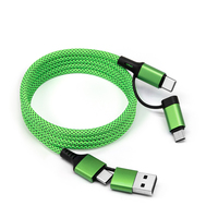 Cable Magnético 4 en 1 de 1M con Enrollamiento Automático, Cable de Datos Multirápido 3A 60W, USB-A Tipo-C para Accesorios de iPhone