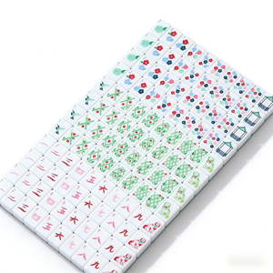 Jeu <span class=keywords><strong>de</strong></span> tuiles <span class=keywords><strong>de</strong></span> mahjong <span class=keywords><strong>en</strong></span> acrylique portable <span class=keywords><strong>de</strong></span> luxe rouge personnalisé 160 pièces avec motif chien, style américain <span class=keywords><strong>4</strong></span> couches pour divertissement familial - Product Image 6