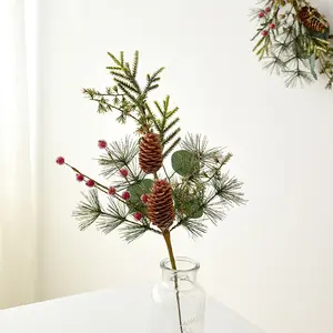 Weihnachtsbeeren Kiefernisten künstliche rote Beerenämler Stähle für Blumenanordnung Kranzen Baum selbst bauen Feiertagsdekoration