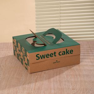 Cajas Portátiles Pentagonales para Pasteles de 6 y 8 Pulgadas, de Papel Kraft, Alta Resistencia a la Compresión, para Pasteles de Queso - Product Image 3
