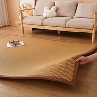 Coole Moderne Rattan-Teppiche Wohnzimmerteppich Rutschfester Atmungsaktiver Memory-Schaum Tatami-Teppich Sitzkissen Kariertes Muster Niedrigflorig