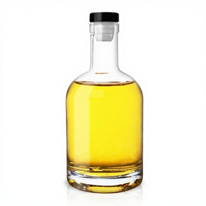 Bouteilles à liqueur en verre transparent 375 ml avec bouchon en liège, base lourde, impression de logo personnalisée pour la vodka, le whisky, le <span class=keywords><strong>gin</strong></span>, le rhum - Product Image 1