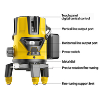 Kit de niveau laser rotatif professionnel, outil d'alignement auto-nivelant pour la pose de carrelage, la peinture murale et les travaux d'intérieur