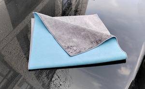 Cuoio camoscio sintetico buon assorbimento d'acqua vetro finestrino auto doppio lato panno per pulizia auto - Product Image 5