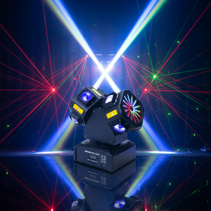 ไฟเวที LED รุ่น Dual Head Mini Gecko <span class=keywords><strong>Battle</strong></span> Shadow พร้อมเอฟเฟกต์แถบแสง RGB ควบคุมด้วย DMX ค่า CRI สูง 90 สำหรับงานดีเจ ดิสโก้ ปาร์ตี้ และการแสดง - Product Image 1