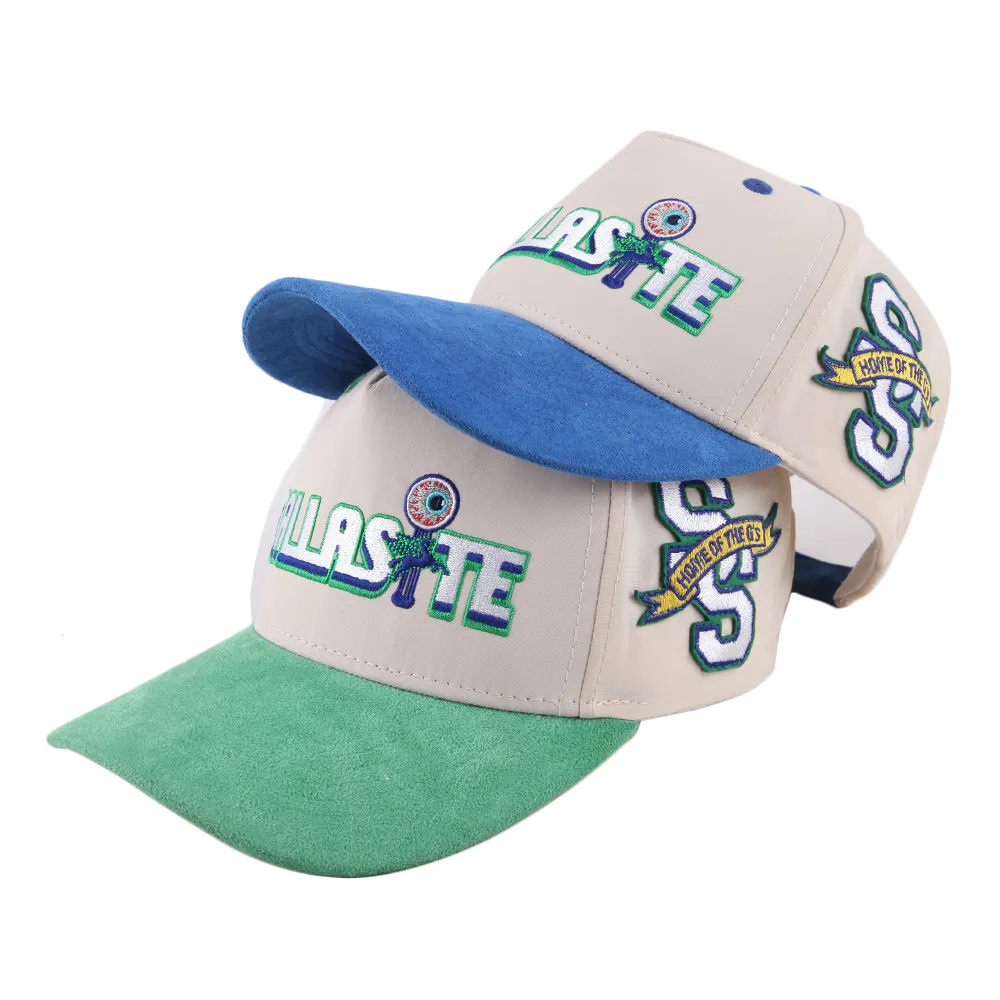 Wholesale oem custom Embroidery logo high quality 5 panel hats with custom logo nylon baseball cap
