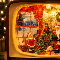 Lampe musicale TV, globe à neige, lanterne à eau, lumière LED, alimentée par piles, cadeaux pour décorations de Noël