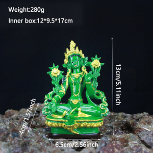 Vente chaude <span class=keywords><strong>Vert</strong></span> Mère Peint À La Main Résine Art Déco Design Ornements Fujian-made 13CMCHLDM Modèle Maison Salon - Product Image 2