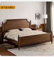 Lit OEM en teck massif et pin, taille Queen/King, mobilier de maison classique traditionnel, lits de chambre à coucher/hôtel de 1,8 m avec cadre