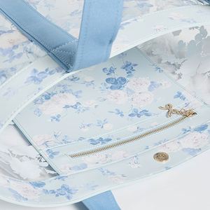 Bolsos Tote Grandes y Duraderos de PVC Impermeable, Bordado Floral Personalizado, Cierre Magnético, Bolsos Transparentes para Mujer, Otoño, Primavera, Viajes - Product Image 4