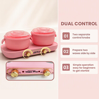 Chauffe-cire double pot 2-en-1 électrique 800cc, pot métallique pliable, prise universelle, garantie 1,5 an, pour salon de beauté et usage domestique
