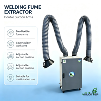 Collecteur de fumées de soudage mobile 2,2 kW à double bras avec filtres de rechange fournis