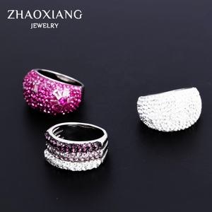 แหวนหมั้นสำหรับผู้หญิง แหวนนิ้วประดับเพชรเซอร์โคเนีย สแตนเลสสตีล เครื่องประดับแฟชั่น แหวนแต่งงาน - Product Image 1