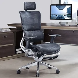 Mesh Office Chair Ergonomic Office Chair Executive Boss Footrest High Back Modern Office Furniture Commercial Furniture 1 Pcs