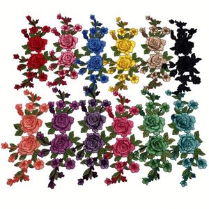 Fabricante de Venta Directa, 25 Colores Disponibles, Parches de Flores Bordados en 3D, Parches de Flores con Lentejuelas - Product Image 1