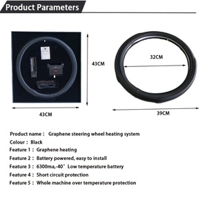 High Quality Rechargeable Car Heated Steering Wheel <b>Cover</b> Set Portable Installation Adjustable Thermostat Far Infrared Heater - Product Image 5