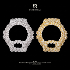 <span class=keywords><strong>Montre</strong></span> DW-6900 G-Shock pour Homme, Design Torsadé, Pavé Complet de Moissanite, Boîtier en Laiton Plaqué Or, Style Diamant, Bijoux Hip Hop - Product Image 1