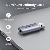 CM383 UGREEN USB zu Audio-Buchse USB Externe Soundkarte 3,5mm Audio-Adapter 2-in-1 USB-A zu Aux TRRS Kopfhörer-Adapter