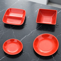 Bol à trempette classique en mélamine écologique personnalisable, noir, rouge, blanc, pour hôtels, idéal pour la sauce moutarde